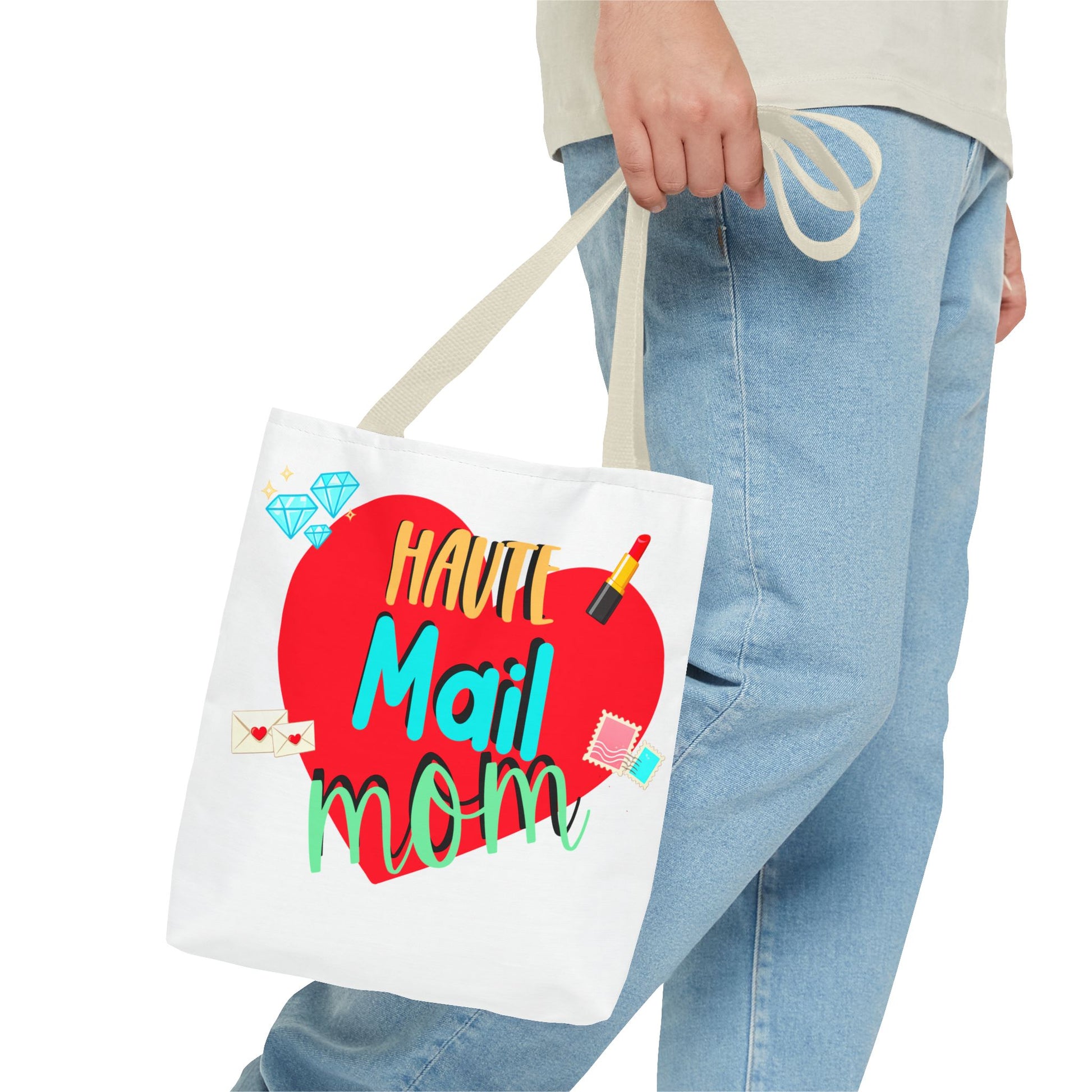 Tote Bag — "Haut Mail Mom" Heart Design Tote for Postal & Mom Gifts