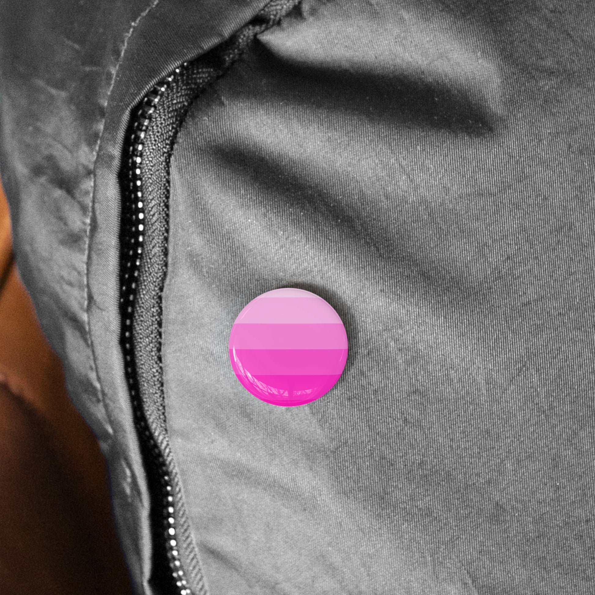 Breast Cancer Awareness Round Pin - Pink Gradient Awareness Button