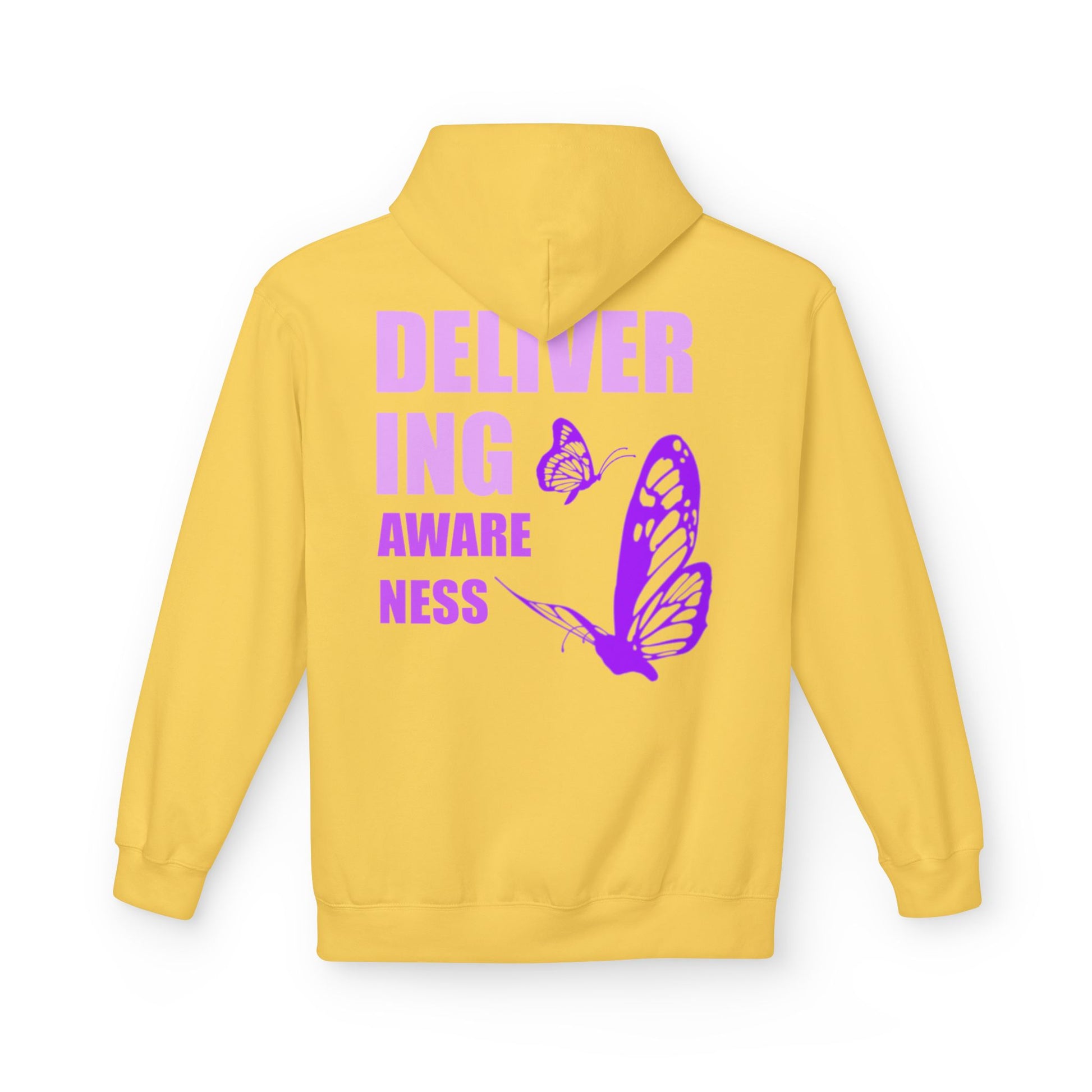 Delivering Awareness Butterfly Hoodie — Lupus Awareness Purple Butterfly Hoodie