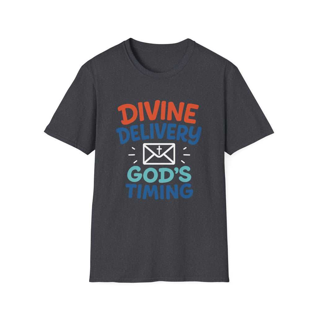 Divine Delivery God's Timing T-Shirt, Unisex Graphic Tee, Inspirational Birth Announcement Shirt, Faith-Based Gift, Religious Apparel