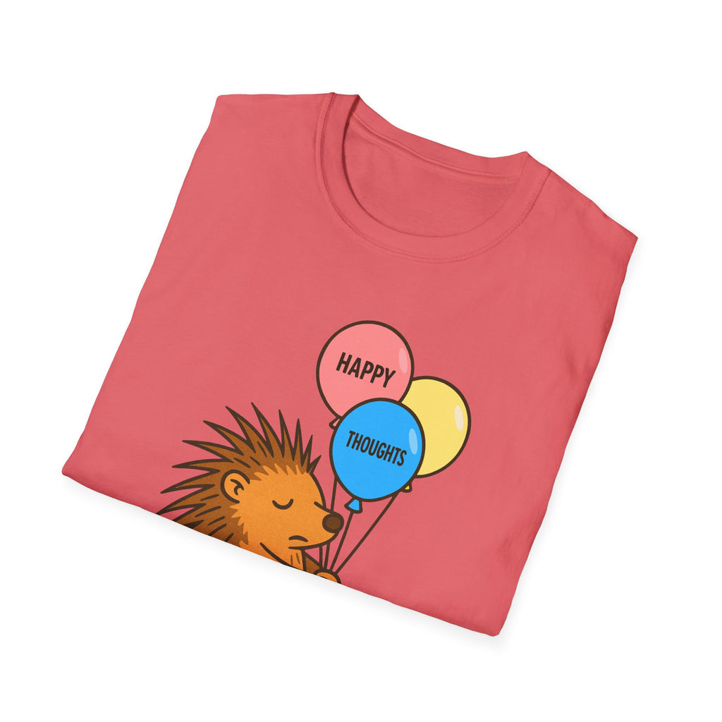 Happy Hedgehog T-Shirt, Cute Animal Tee, Unisex Softstyle Shirt, Gift for Postal Workers & Mail Carriers, Birthday Present, Casual Wear