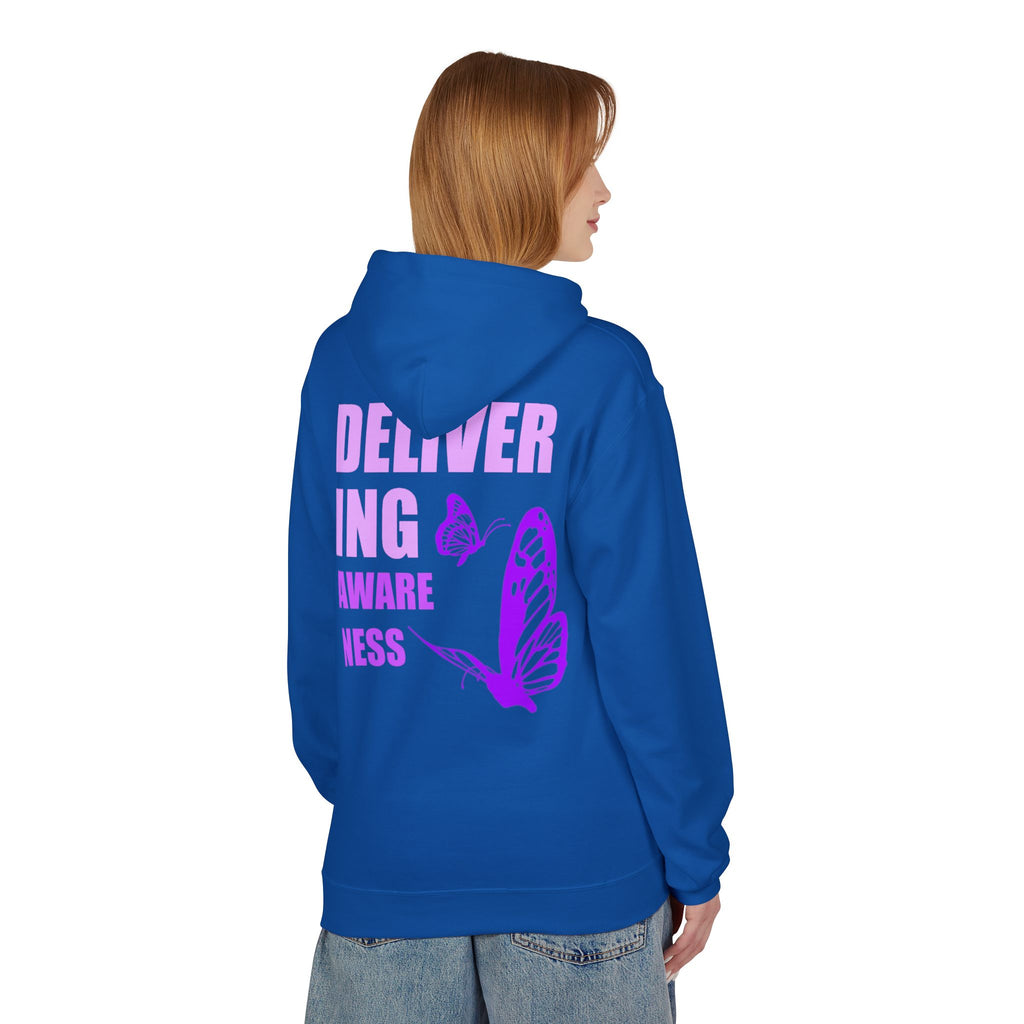 Delivering Awareness Butterfly Hoodie — Lupus Awareness Purple Butterfly Hoodie