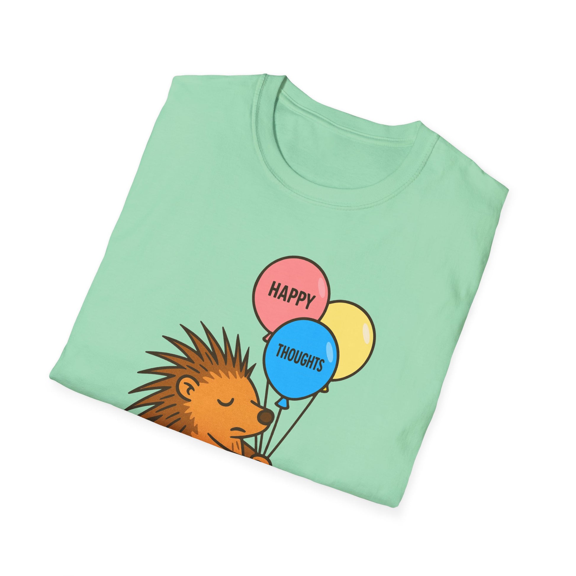 Happy Hedgehog T-Shirt, Cute Animal Tee, Unisex Softstyle Shirt, Gift for Postal Workers & Mail Carriers, Birthday Present, Casual Wear