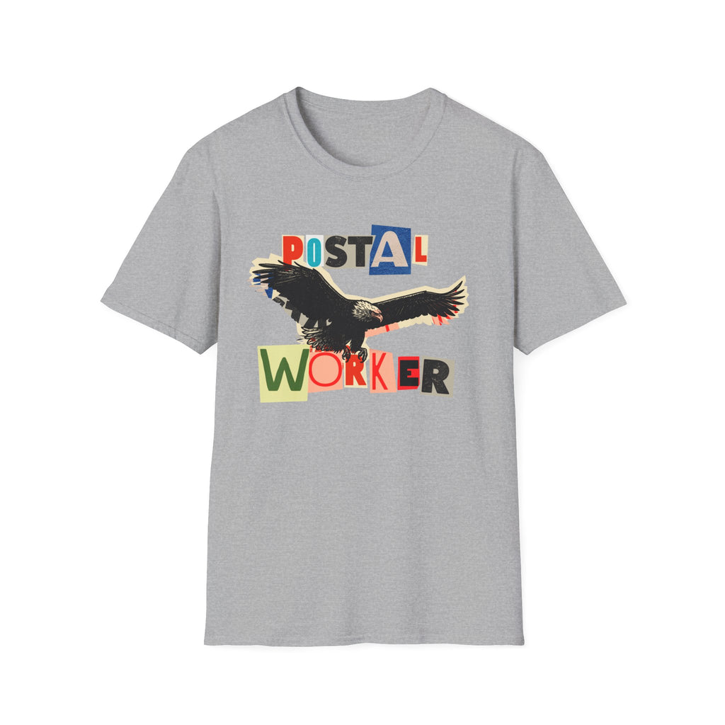 Postal Worker T-Shirt — Retro Collage Eagle Design