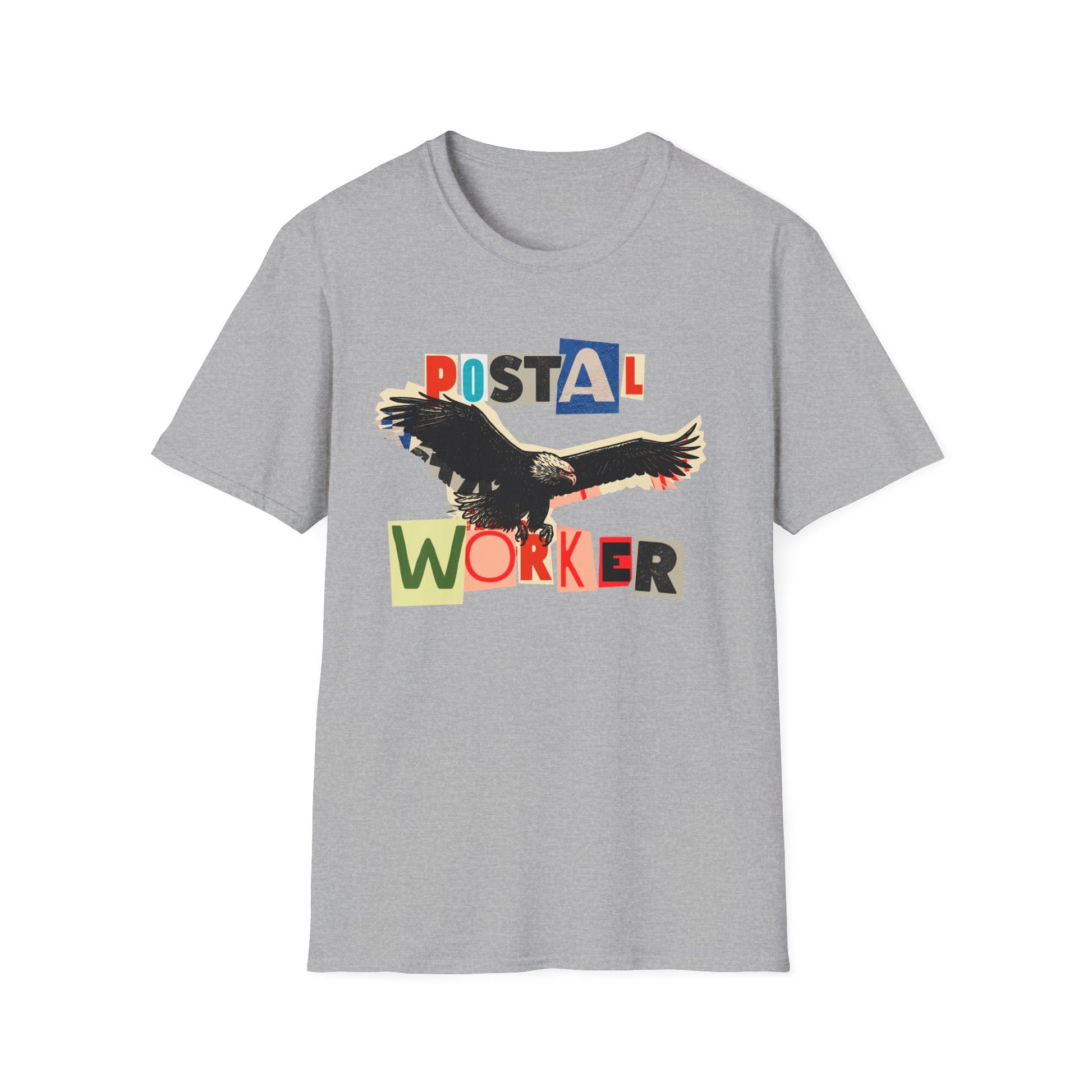 Postal Worker T-Shirt — Retro Collage Eagle Design