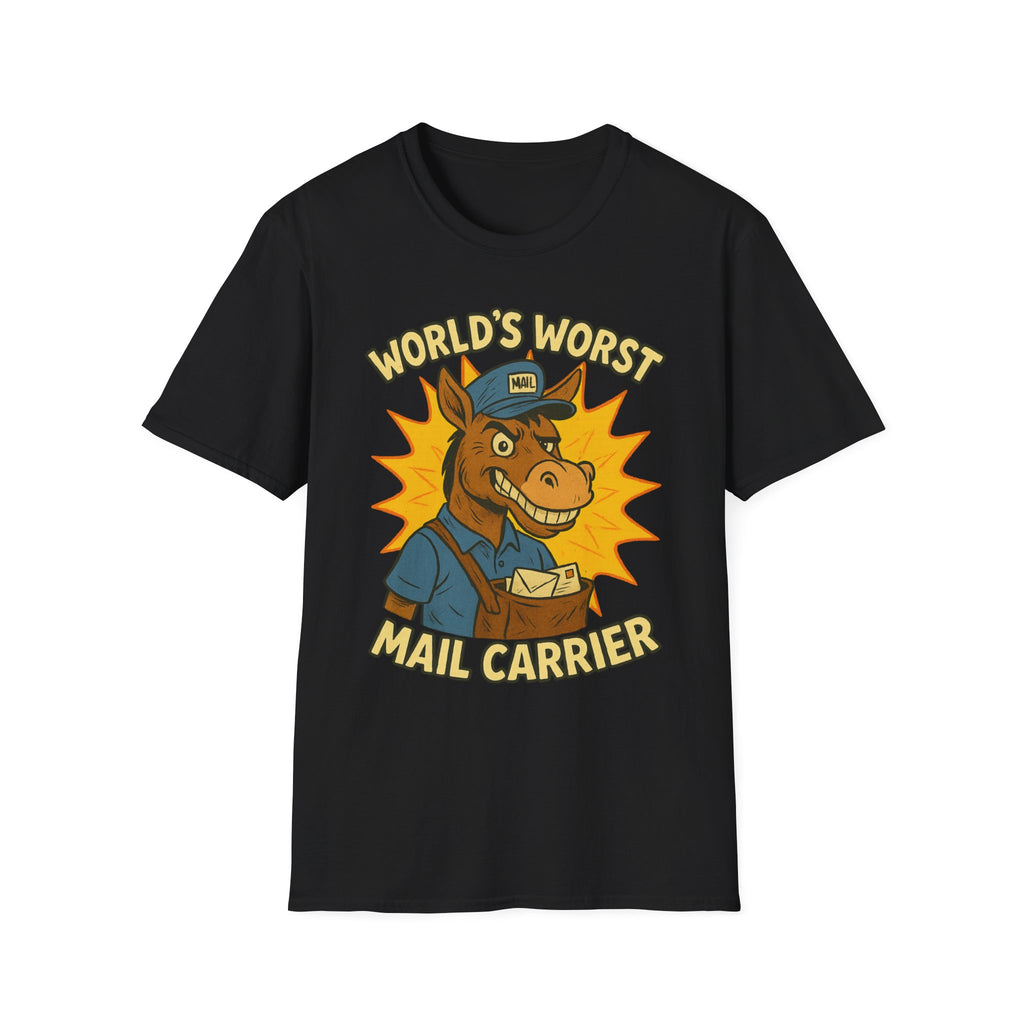 World's Worst Mail Carrier T-Shirt, Funny Gift for Mailman, Humorous Apparel, Quirky Work Tee, Unisex Softstyle Shirt