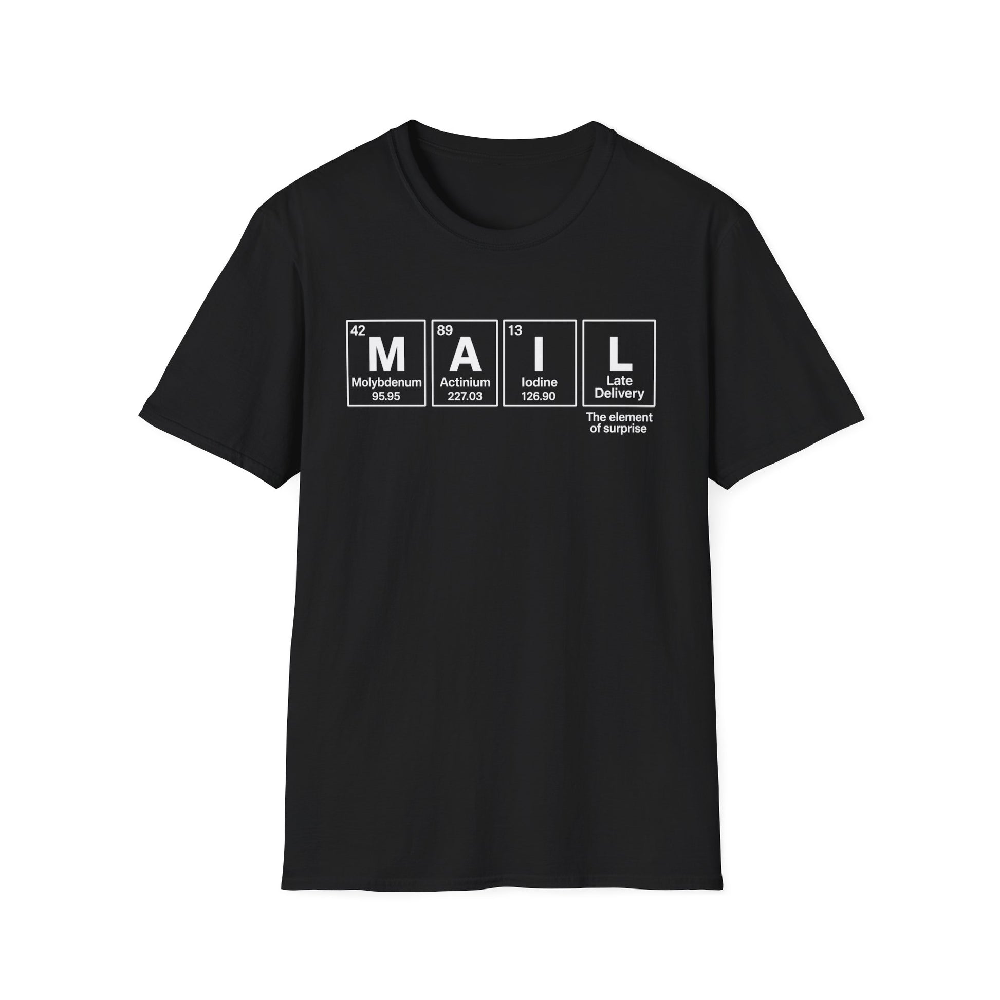 Postal, Chemistry Inspired Unisex T-Shirt - 'MAIL' Graphic Tee, Science Lover Gift, Casual Wear, Birthday Present, Unique Apparel
