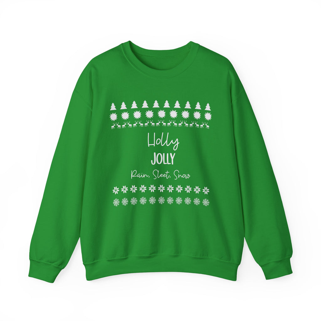 Holly, Jolly, Festive Crewneck Sweatshirt | Holly Jolly Christmas Sweatshirt, Postal Holiday Sweater, Unisex Christmas Sweatshirt, Cozy Winter Apparel