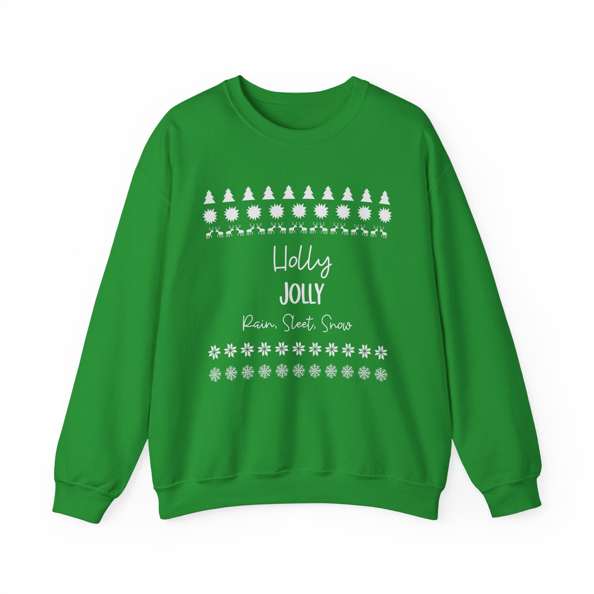 Holly, Jolly, Festive Crewneck Sweatshirt | Holly Jolly Christmas Sweatshirt, Postal Holiday Sweater, Unisex Christmas Sweatshirt, Cozy Winter Apparel