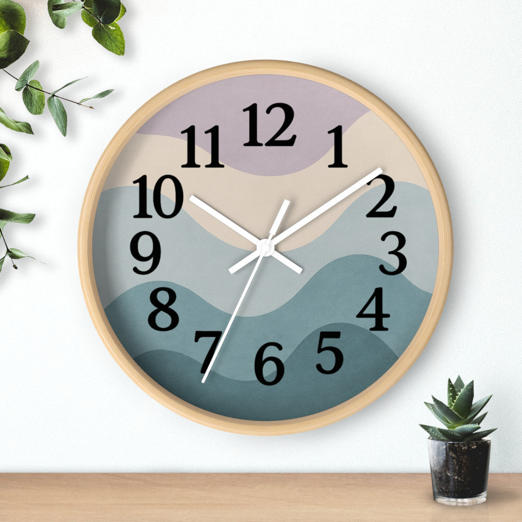 Serene Wave Wall Clock – Modern Home Décor, Gift for Ocean Lovers, Minimalist Timepiece, Coastal Vibes, Birthday Present
