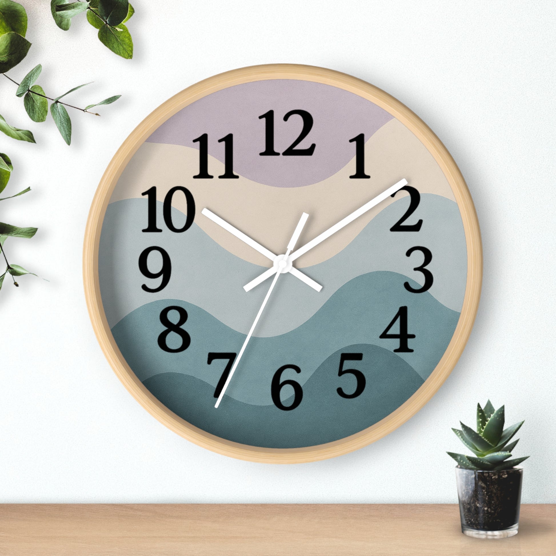Serene Wave Wall Clock – Modern Home Décor, Gift for Ocean Lovers, Minimalist Timepiece, Coastal Vibes, Birthday Present