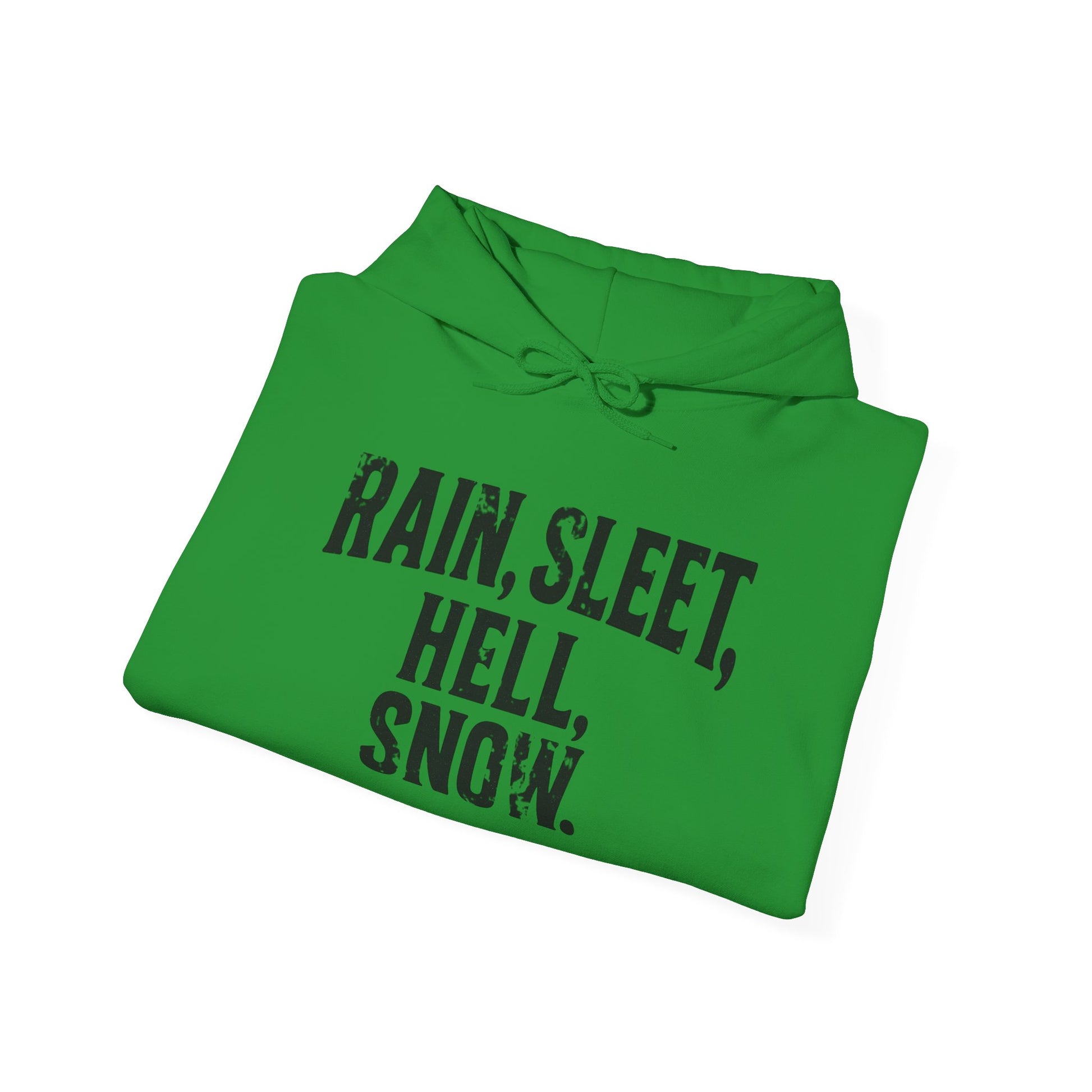 Rain, Sleet, Hell, Snow Unisex Hoodie - Cozy Sweatshirt for All Weather, Perfect Gift for Postal Workers, Weather Lovers, Year-Round Comfort, Casual Style