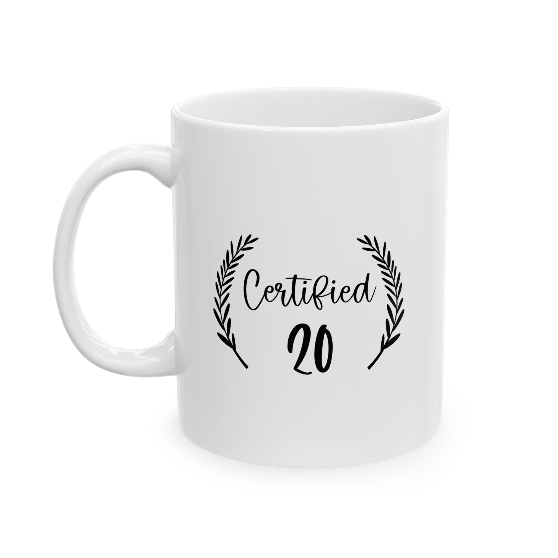 Certified 20 Celebration Ceramic Mug for Coffee Lovers, Custom Gift, Tea Mug, Home Decor, Birthday Present