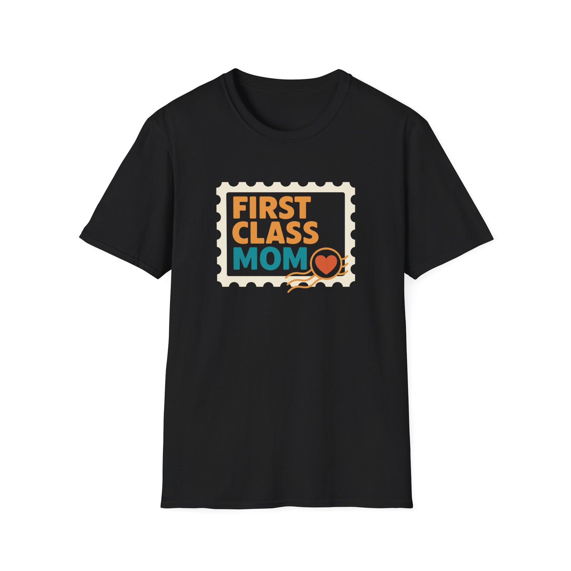 First Class Mom Unisex Softstyle T-Shirt - Perfect Gift for Mother's Day, Birthday, New Moms, Relaxed Casual Wear, Everyday Comfort