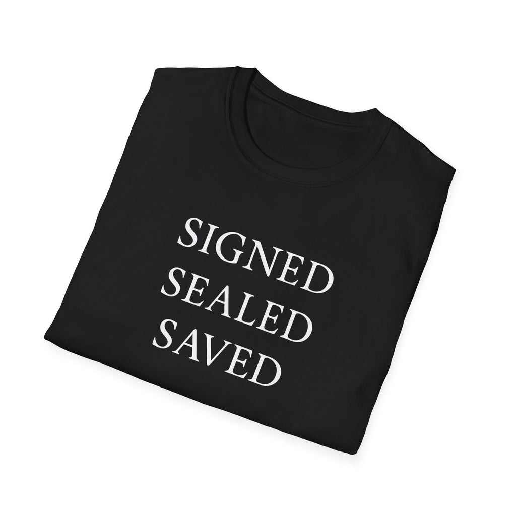 Signed Sealed Saved - Faith-Based Unisex T-Shirt, Christian T-Shirt, Gift Ideas For Christians, Gift Ideas For Postal Workers