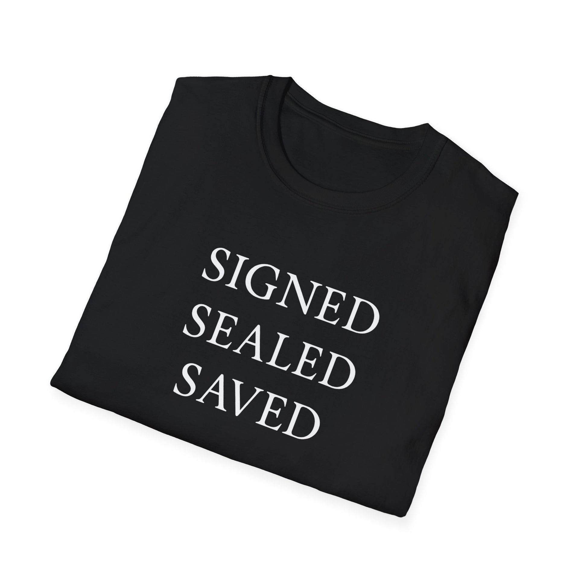 Signed Sealed Saved - Faith-Based Unisex T-Shirt, Christian T-Shirt, Gift Ideas For Christians, Gift Ideas For Postal Workers