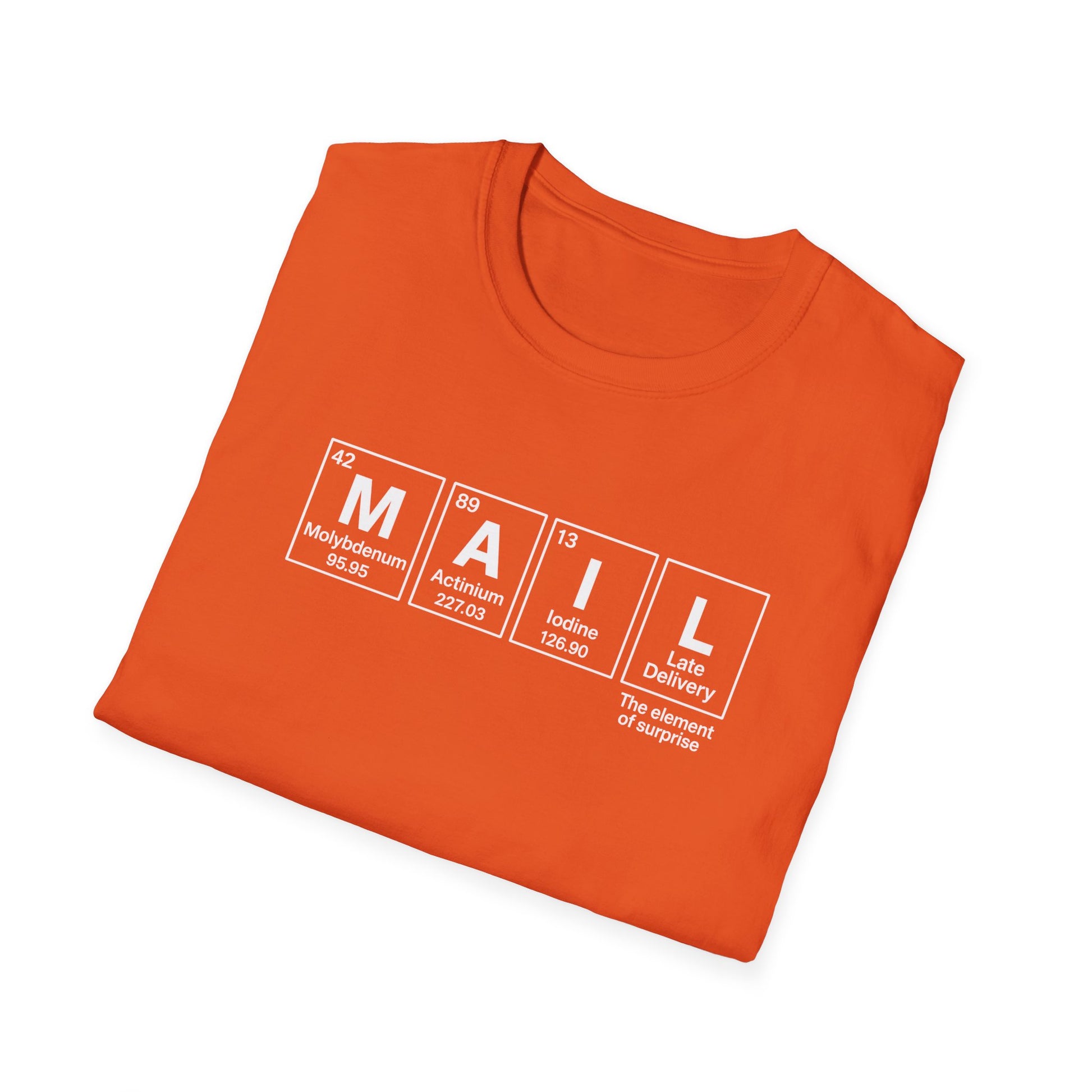 Postal, Chemistry Inspired Unisex T-Shirt - 'MAIL' Graphic Tee, Science Lover Gift, Casual Wear, Birthday Present, Unique Apparel