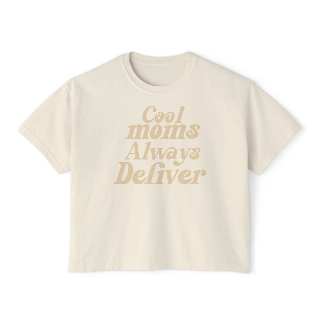 Cool Moms Always Deliver Boxy Tee – Funny Mail Worker Shirt, Postal Mom Gift, Cute Delivery Worker T-Shirt, Relaxed Fit Women’s Tee