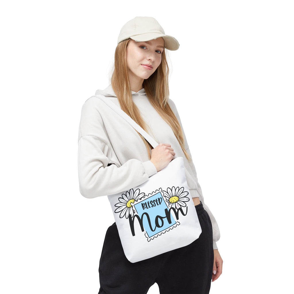 Blessed Mom Daisy Tote Bag — Floral Mother's Day Canvas Tote