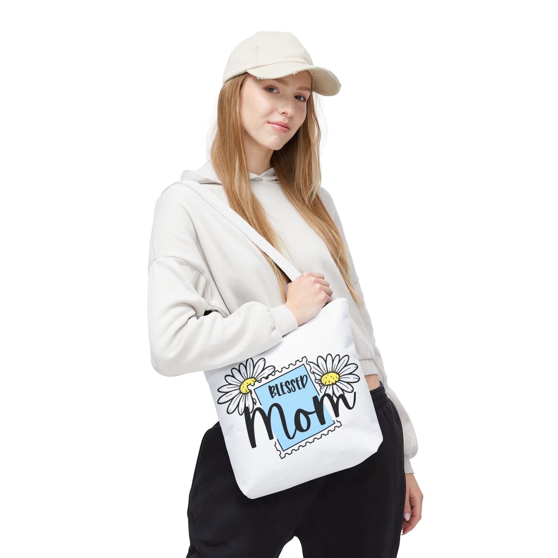 Blessed Mom Daisy Tote Bag — Floral Mother's Day Canvas Tote