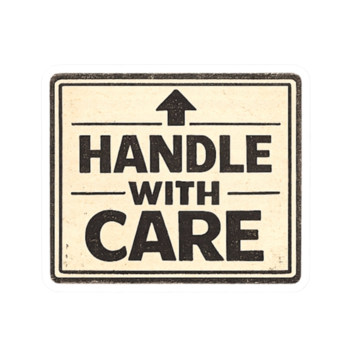 Handle With Care Sticker — Vintage Handle With Care Decal for Laptops, Packages, Crafts & Gifts