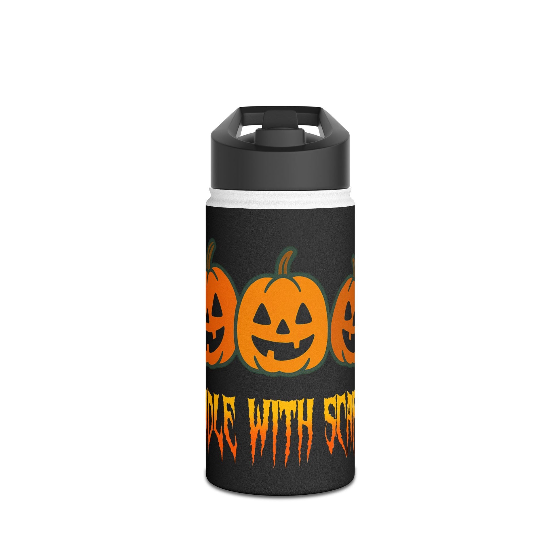Halloween Pumpkin Water Bottle,Handle With Scare Design | Stainless Steel Travel Mug, Spooky Hydration, Trick or Treat, Fall Gifts, Halloween Decor