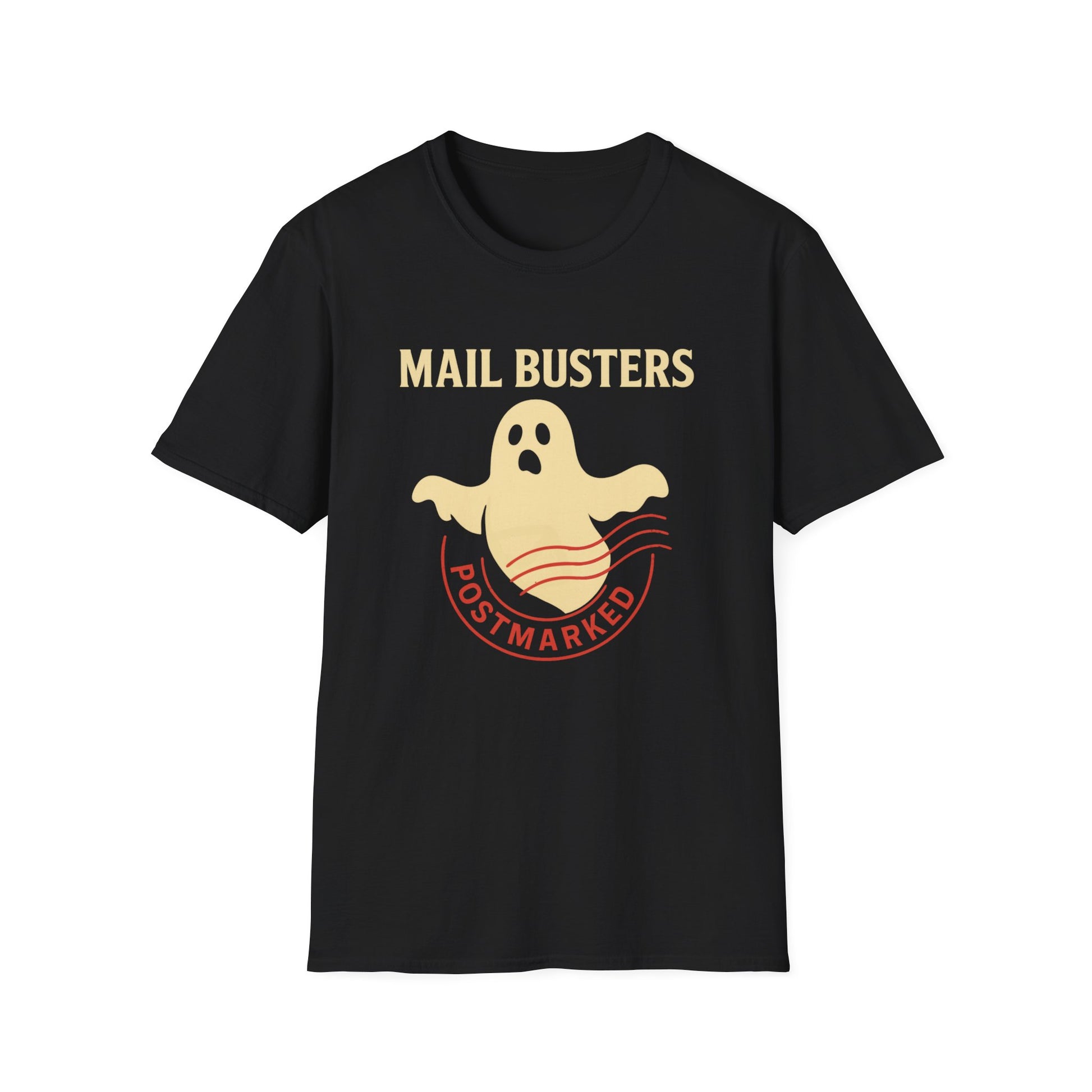 Mail Busters Ghost T-Shirt, Halloween Apparel, Unisex Graphic Tee, Fun Gift for Ghost Lovers, Spooky Season