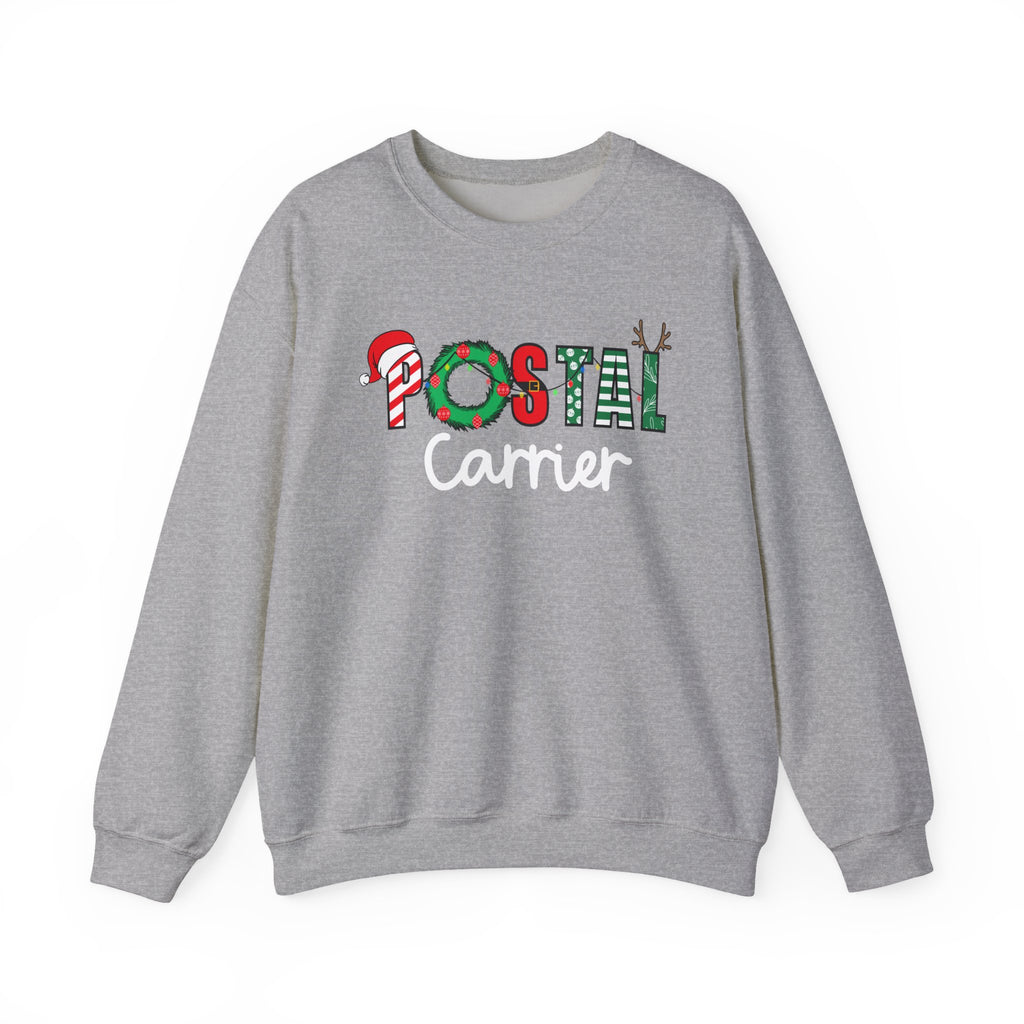 Festive Holiday Postal Carrier Sweatshirt, Cozy Crewneck for Mail Lovers, Holiday Apparel, Christmas Gift, Unisex Sweater