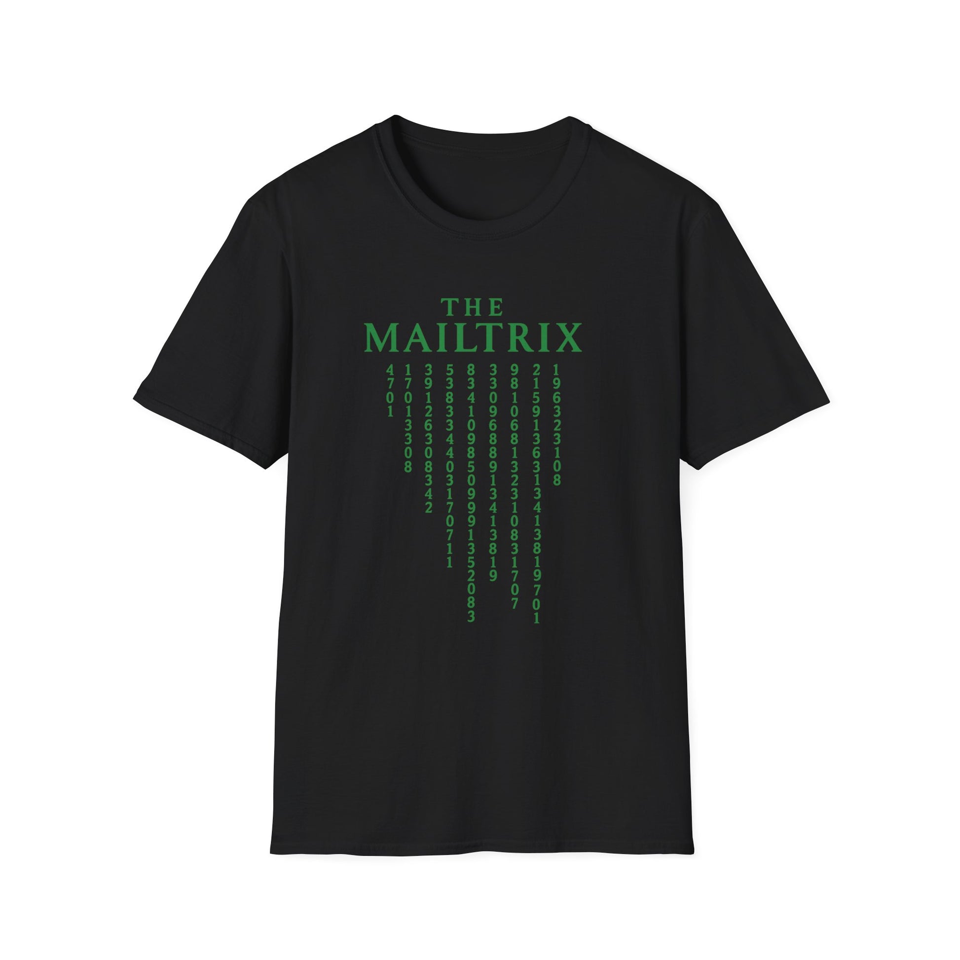 The Mailtrix Unisex Softstyle T-Shirt - Matrix Inspired Tee, Trendy Graphic Shirt, Gift for Tech Lovers, Perfect for Casual Wear, [...]