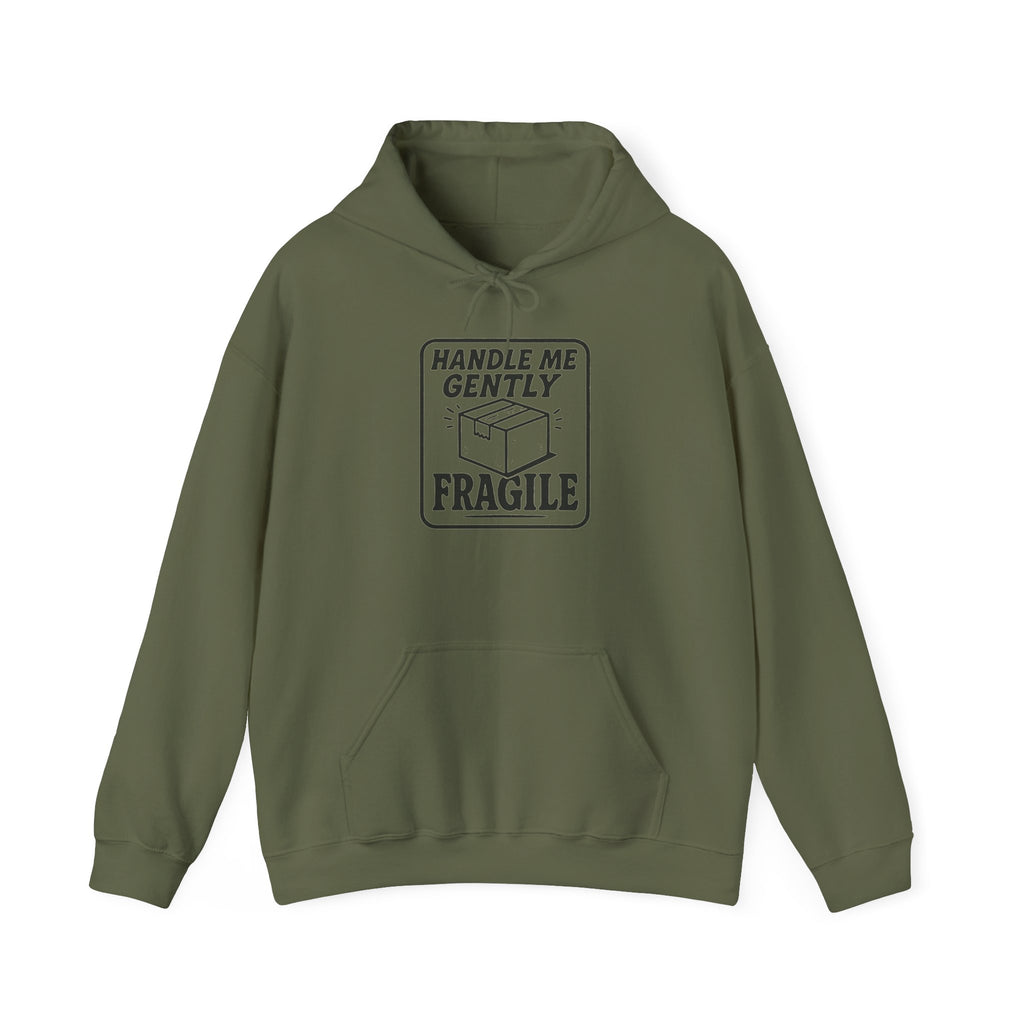 Fragile Humor Hoodie, Unisex Sweatshirt, Funny Gift for Friends, Cozy Pullover, Ideal for Birthdays, Casual Wear, Holiday Cheer