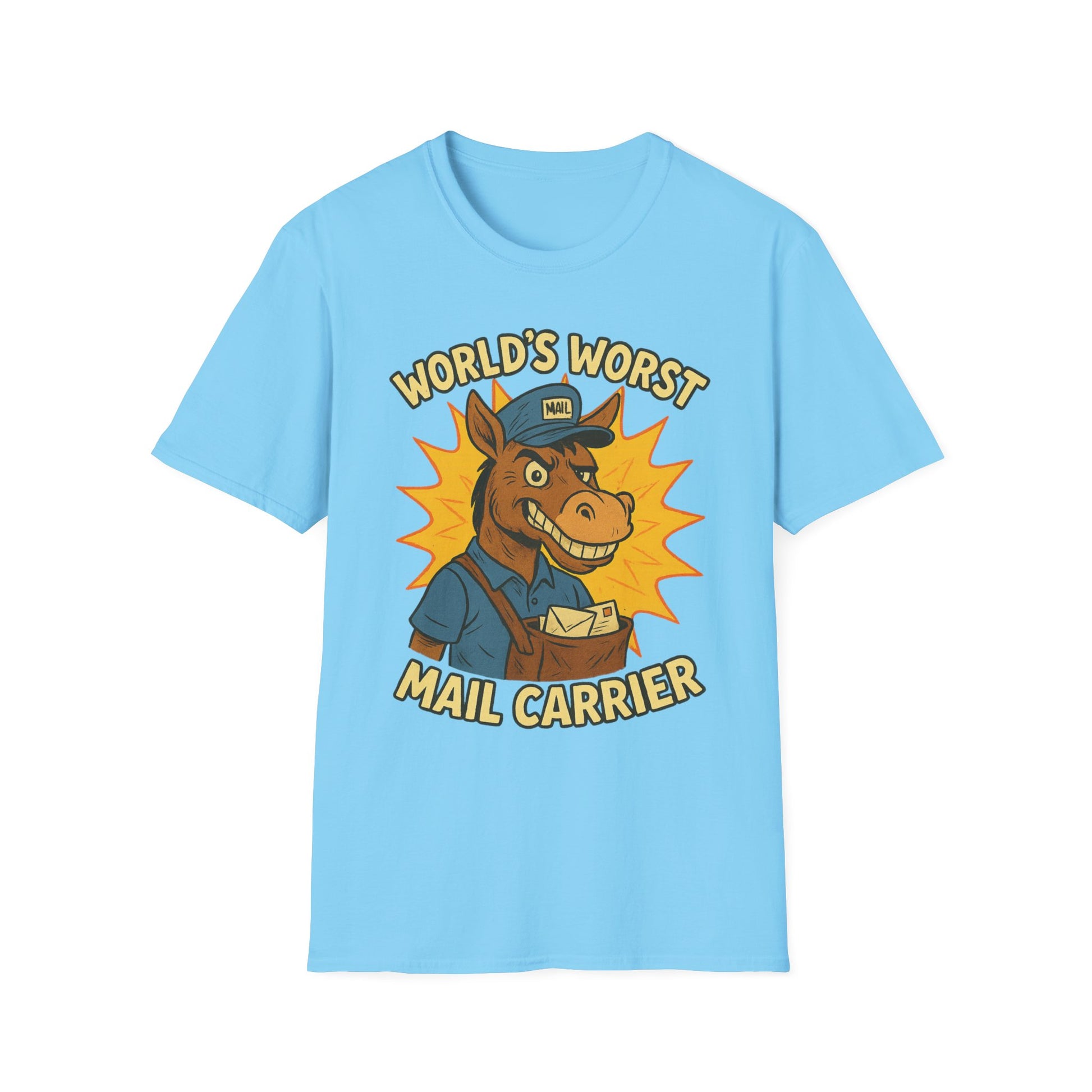 World's Worst Mail Carrier T-Shirt, Funny Gift for Mailman, Humorous Apparel, Quirky Work Tee, Unisex Softstyle Shirt