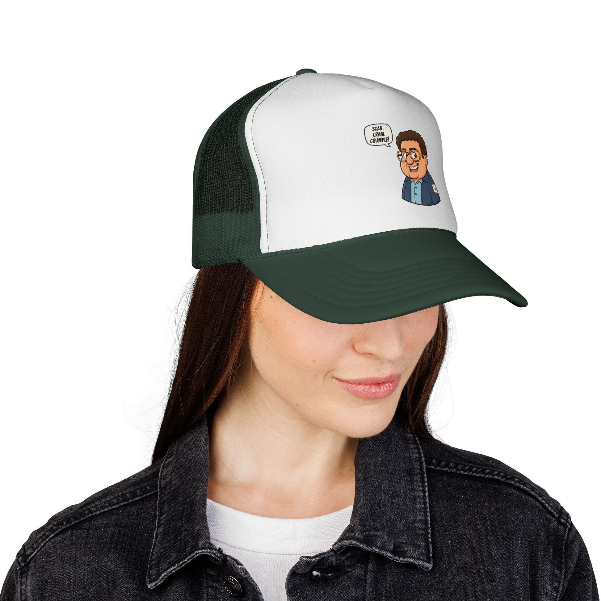 Whimsical Trucker Cap with Cartoon Design, Funny Hat for Casual Wear, Gift for Friends, Unique Cap for Summer Adventures