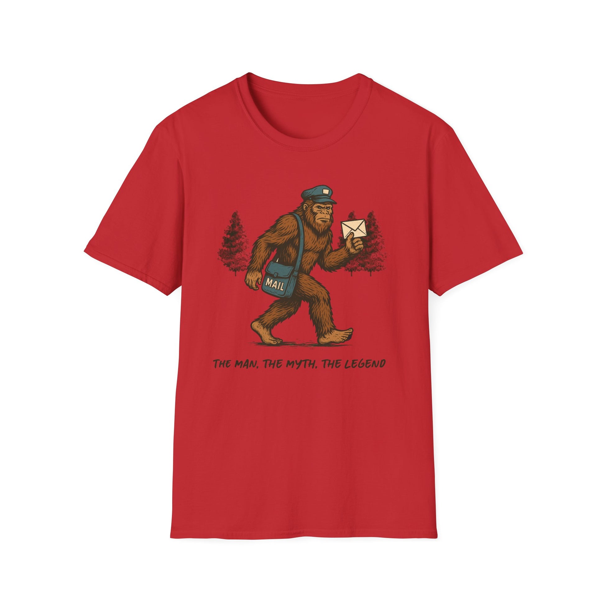 Sasquatch Mail Unisex T-Shirt | The Man, The Myth, The Legend | Postal Carrier, Perfect for Nature Lovers, Gifts, and Funny Graphic Tees