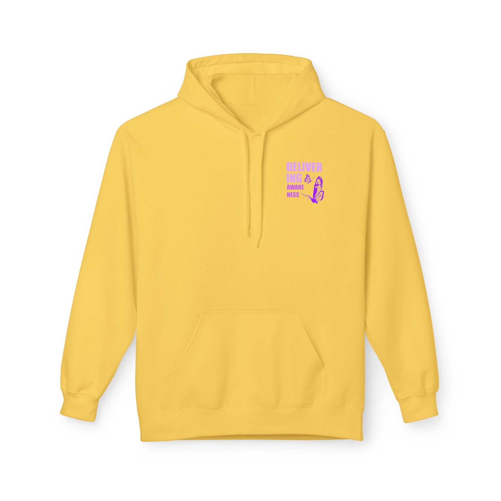 Delivering Awareness Butterfly Hoodie — Lupus Awareness Purple Butterfly Hoodie