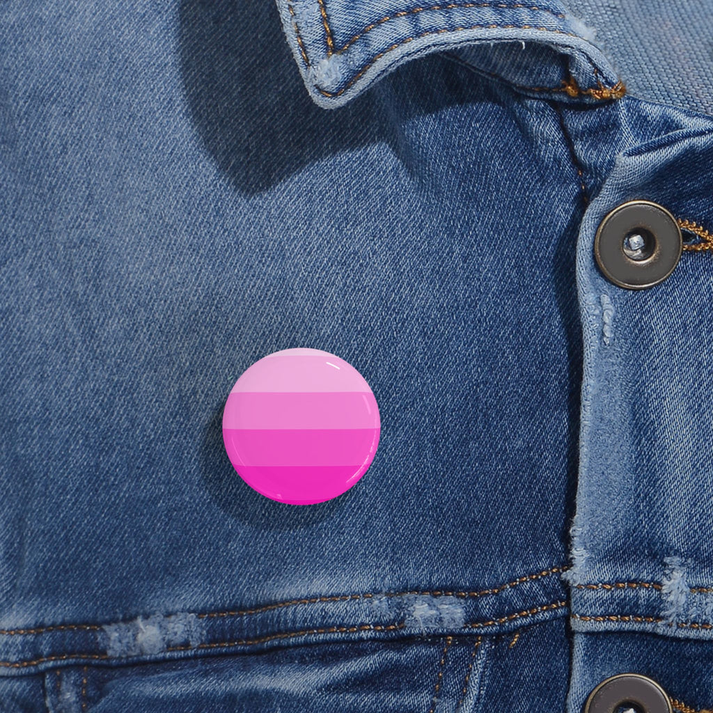 Breast Cancer Awareness Round Pin - Pink Gradient Awareness Button