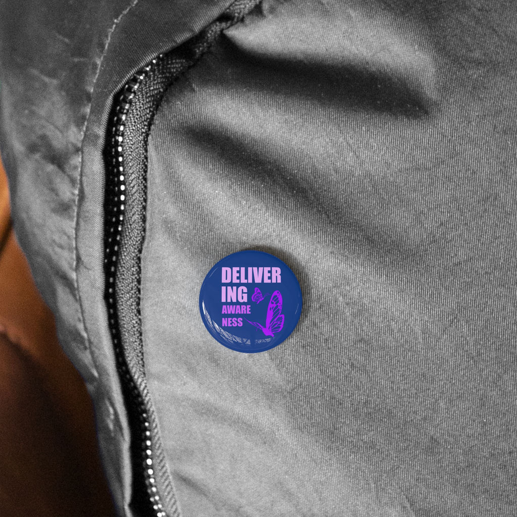 Delivering Awareness Round Pin — Lupus Awareness/Support Button