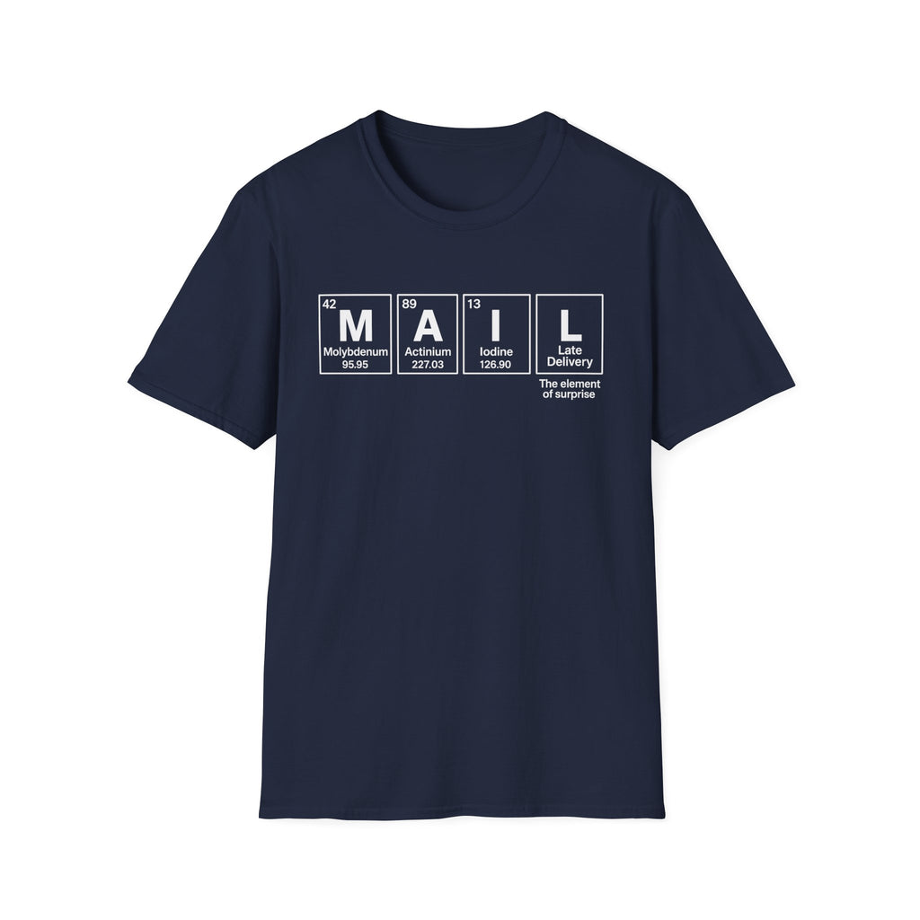 Postal, Chemistry Inspired Unisex T-Shirt - 'MAIL' Graphic Tee, Science Lover Gift, Casual Wear, Birthday Present, Unique Apparel