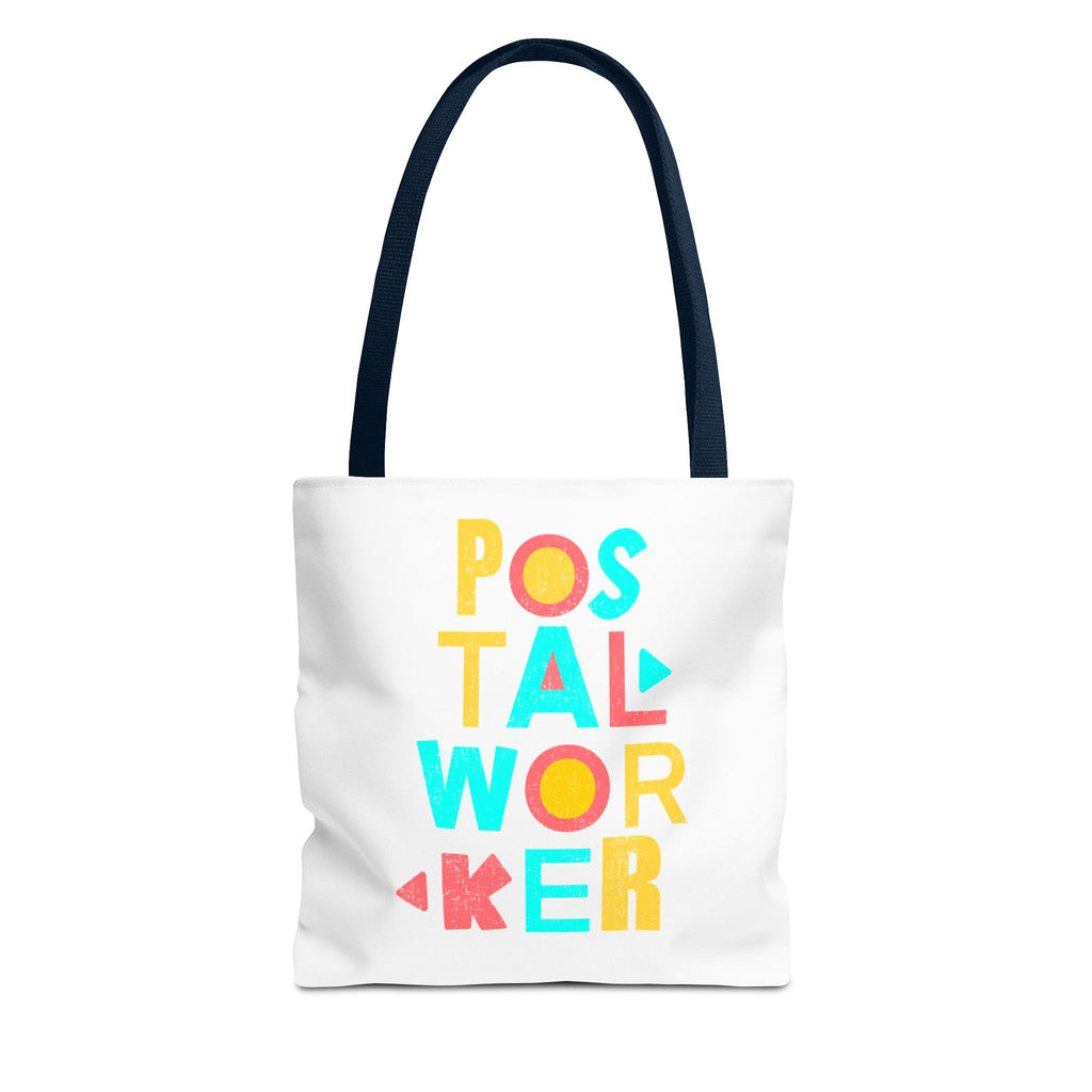 Postal Worker Tote Bag — Colorful Retro Typography Mail Carrier Gift