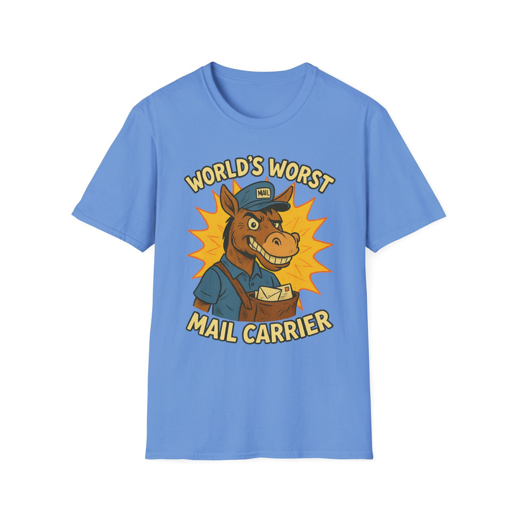 World's Worst Mail Carrier T-Shirt, Funny Gift for Mailman, Humorous Apparel, Quirky Work Tee, Unisex Softstyle Shirt