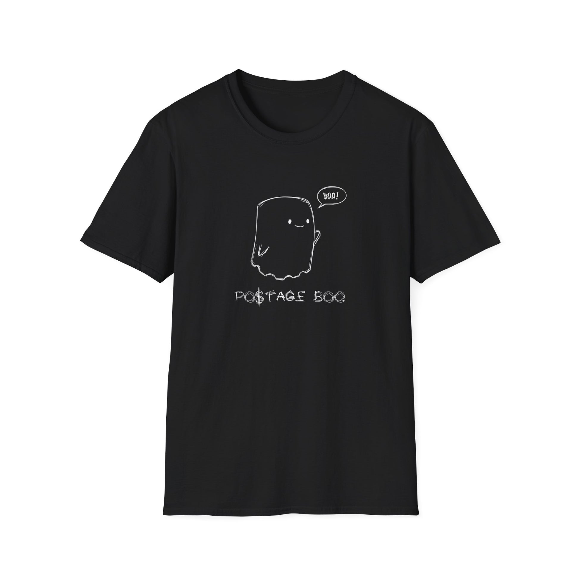 Postage Boo Ghost, Graphic T-Shirt - Casual Wear, Perfect for Gifts, Everyday Use, Festivals, and Celebrations