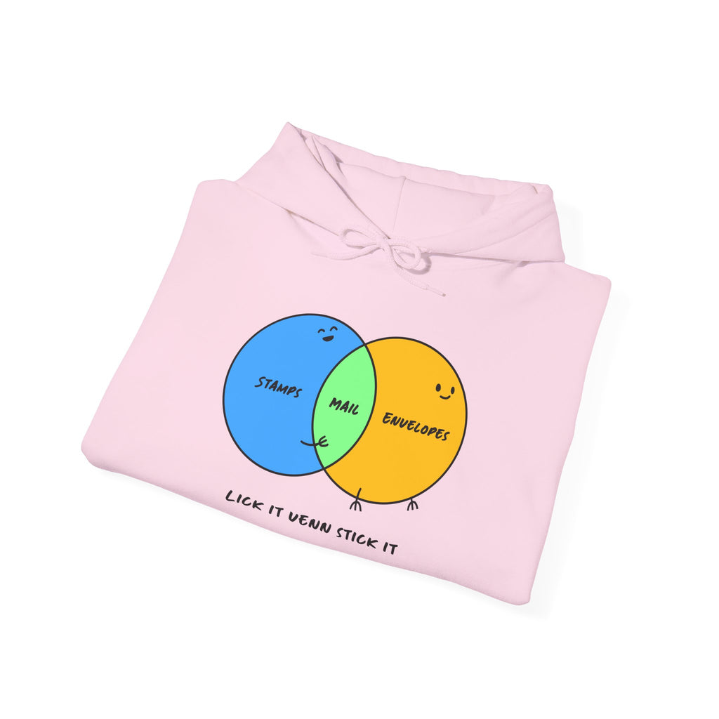 Playful Unisex Hoodie with Venn Diagram, Postal Hoodie, Postal Worker, Mail Carrier, Funny Sweatshirt for Friends, Casual Gift for Science Lovers, Unique Birthday Apparel