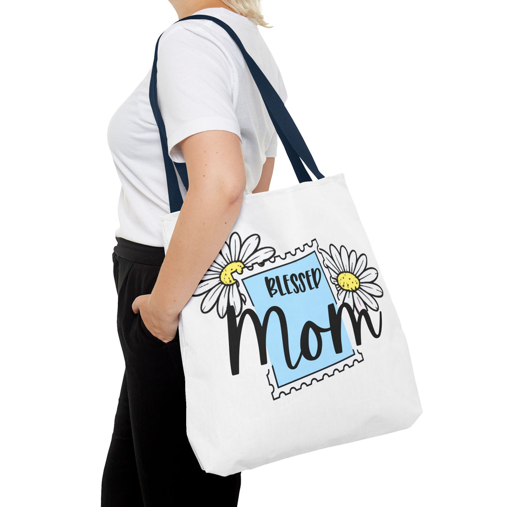 Blessed Mom Daisy Tote Bag — Floral Mother's Day Canvas Tote