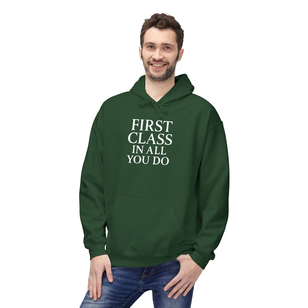 First Class In All Comfort Hoodie, Inspirational Gifts, Gifts For Postal Workers, Inspirational Gift Ideas