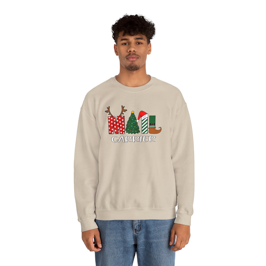 Festive Mail Carrier Sweatshirt, Holiday Gifts For Mail Carriers, Sweatshirts For Mail Carriers.