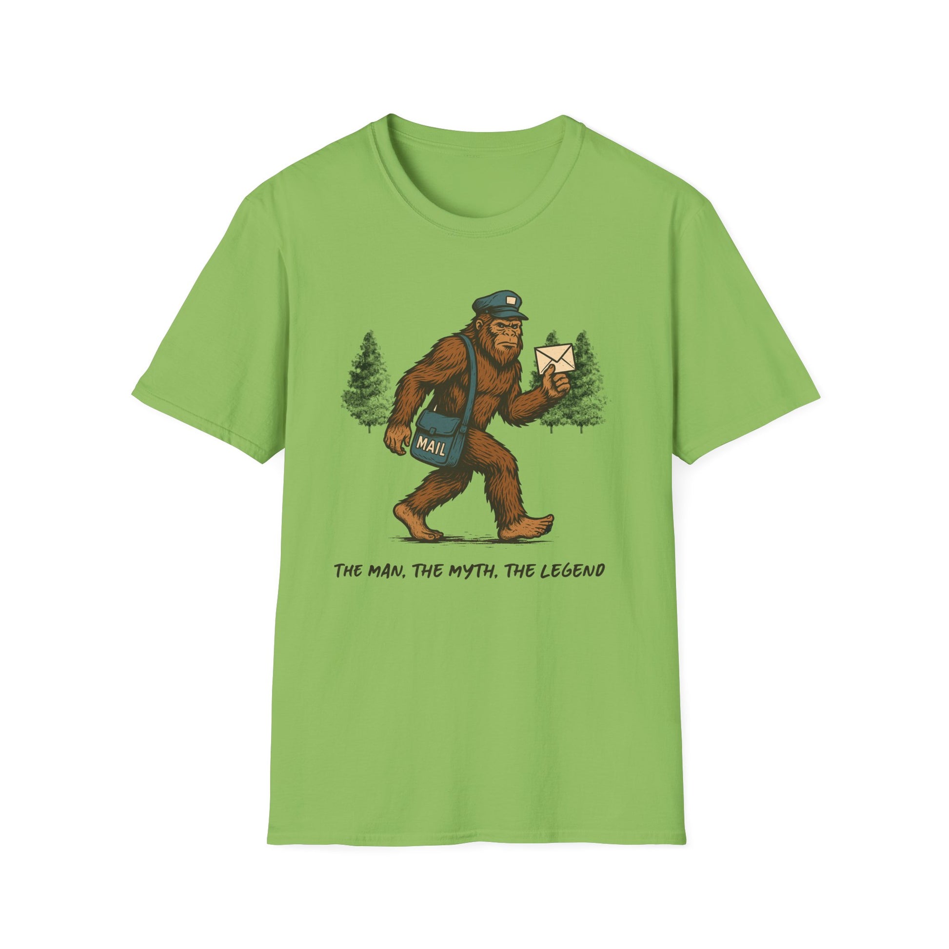Sasquatch Mail Unisex T-Shirt | The Man, The Myth, The Legend | Postal Carrier, Perfect for Nature Lovers, Gifts, and Funny Graphic Tees