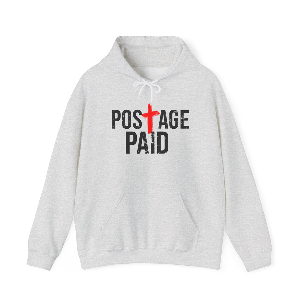 Postage Paid Graphic Hoodie, Christian Hoody, Gifts for Postal Workers, Inspirational Gifts, Inspirational Hoody.