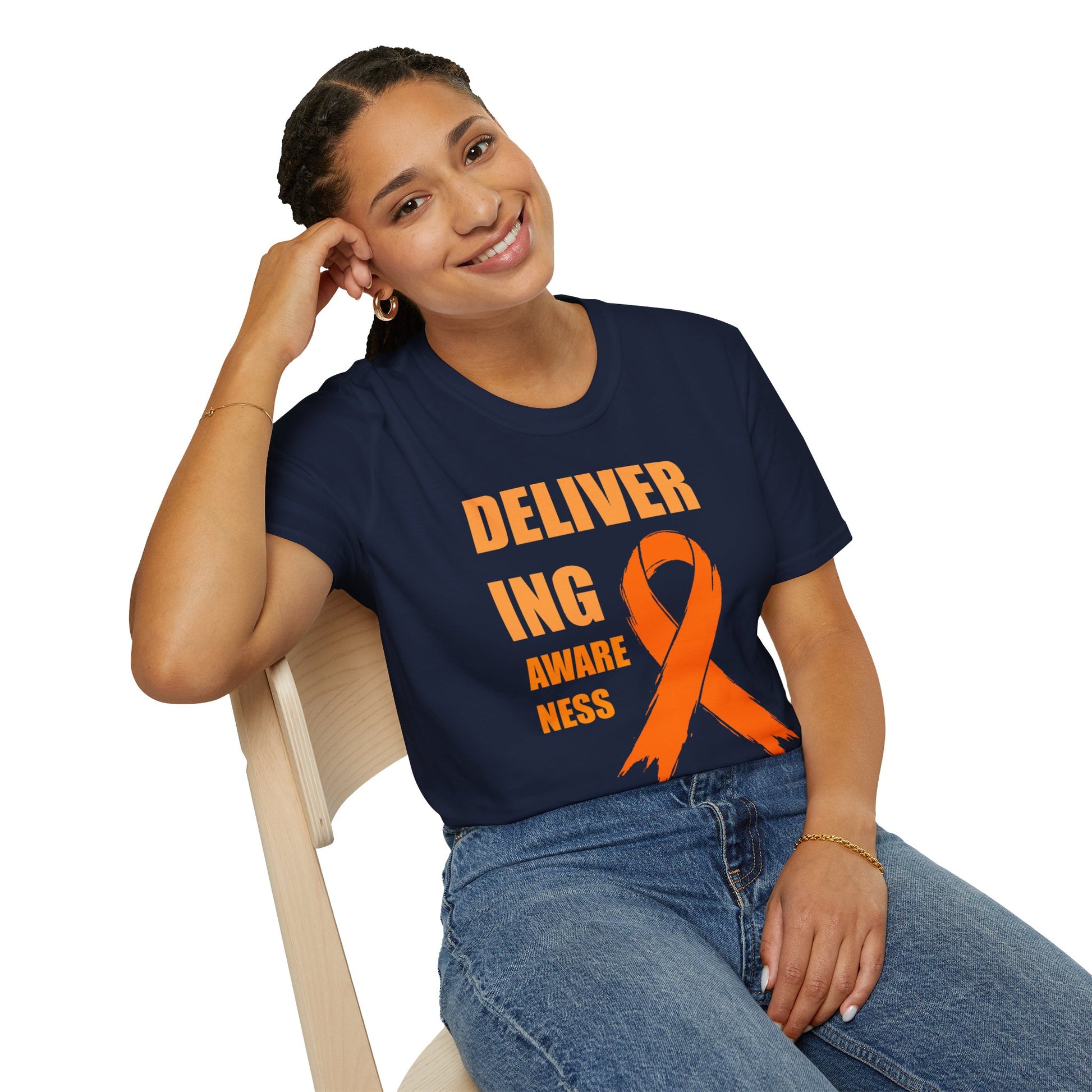 Multiple Sclerosis Awareness Shirt – Delivering Awareness Orange Ribbon Support Tee