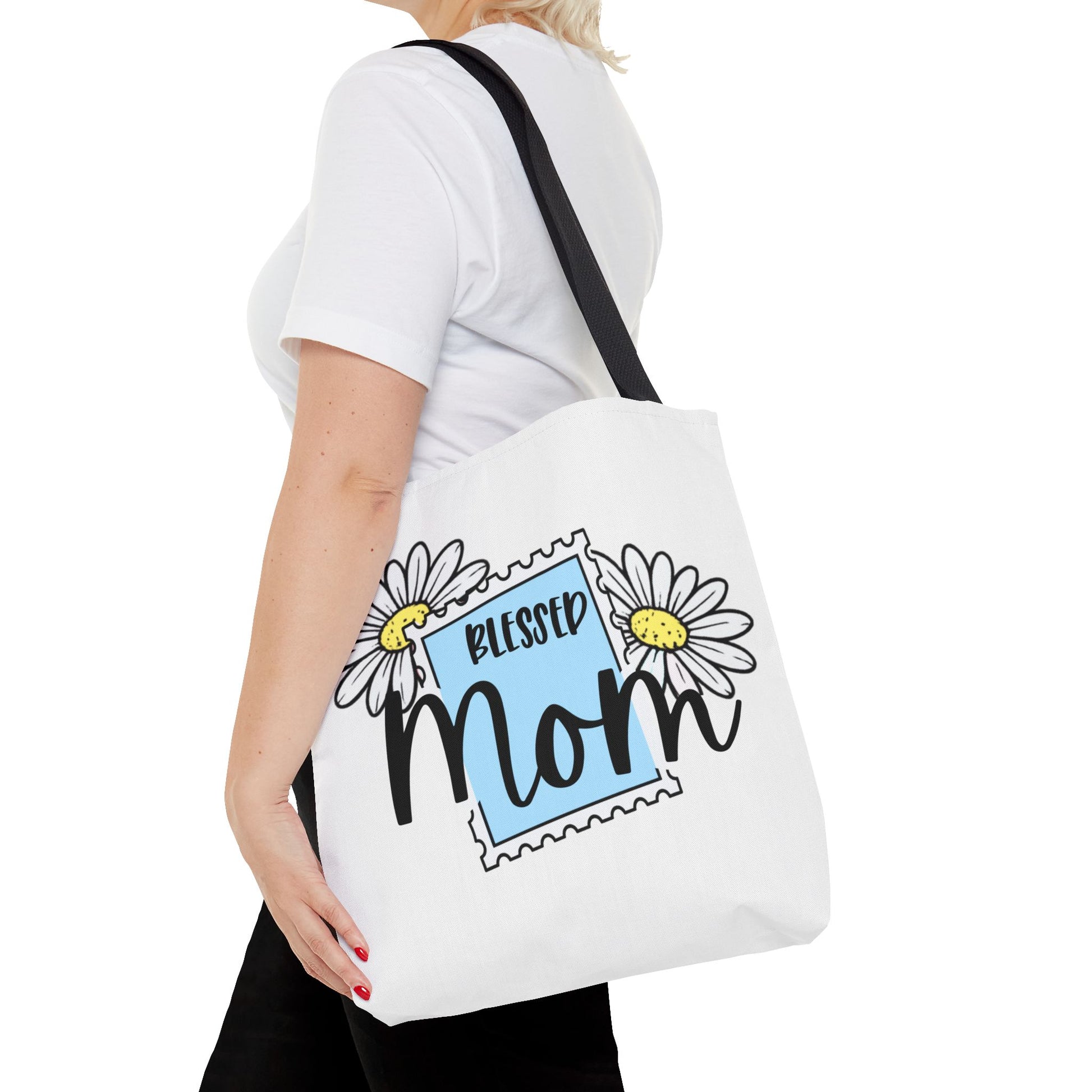 Blessed Mom Daisy Tote Bag — Floral Mother's Day Canvas Tote