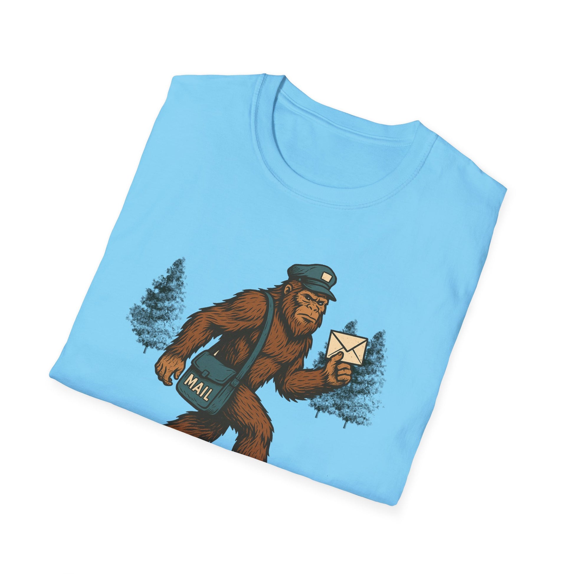 Sasquatch Mail Unisex T-Shirt | The Man, The Myth, The Legend | Postal Carrier, Perfect for Nature Lovers, Gifts, and Funny Graphic Tees