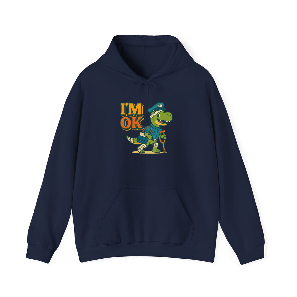 Dinosaur Hoodie, Funny I'm OK Sweatshirt, Kids Gift, Birthday Present, Cute Apparel, Casual Wear, Kids Fashion